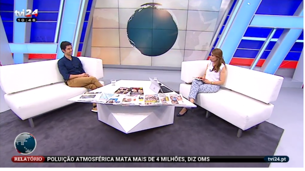 Renato Paiva no telejornal da TVI 24